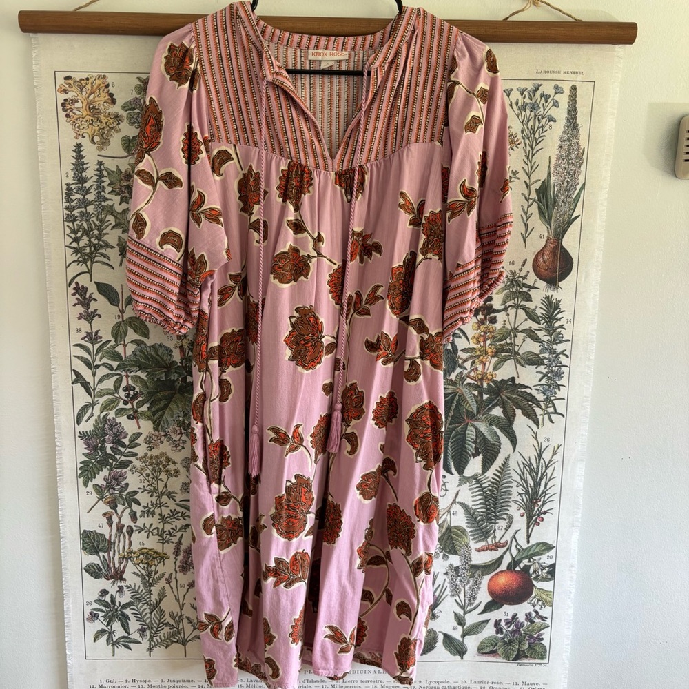 Knox Rose Pink and Orange Striped Dress Small - Picture 1 of 8